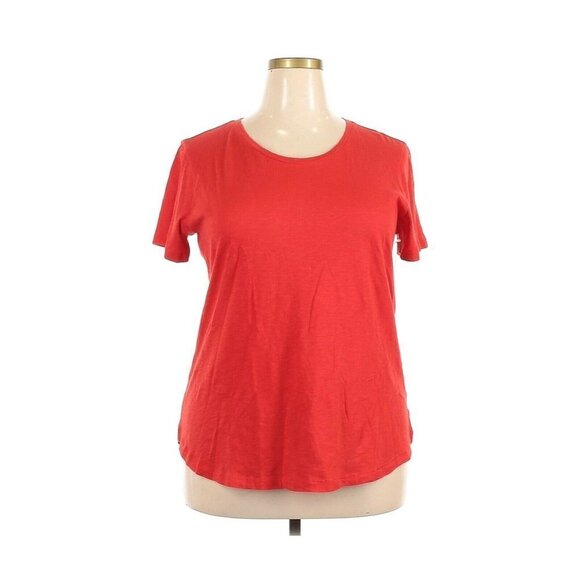 Caslon Red Cotton Short Sleeve Blouse - Picture 1 of 2